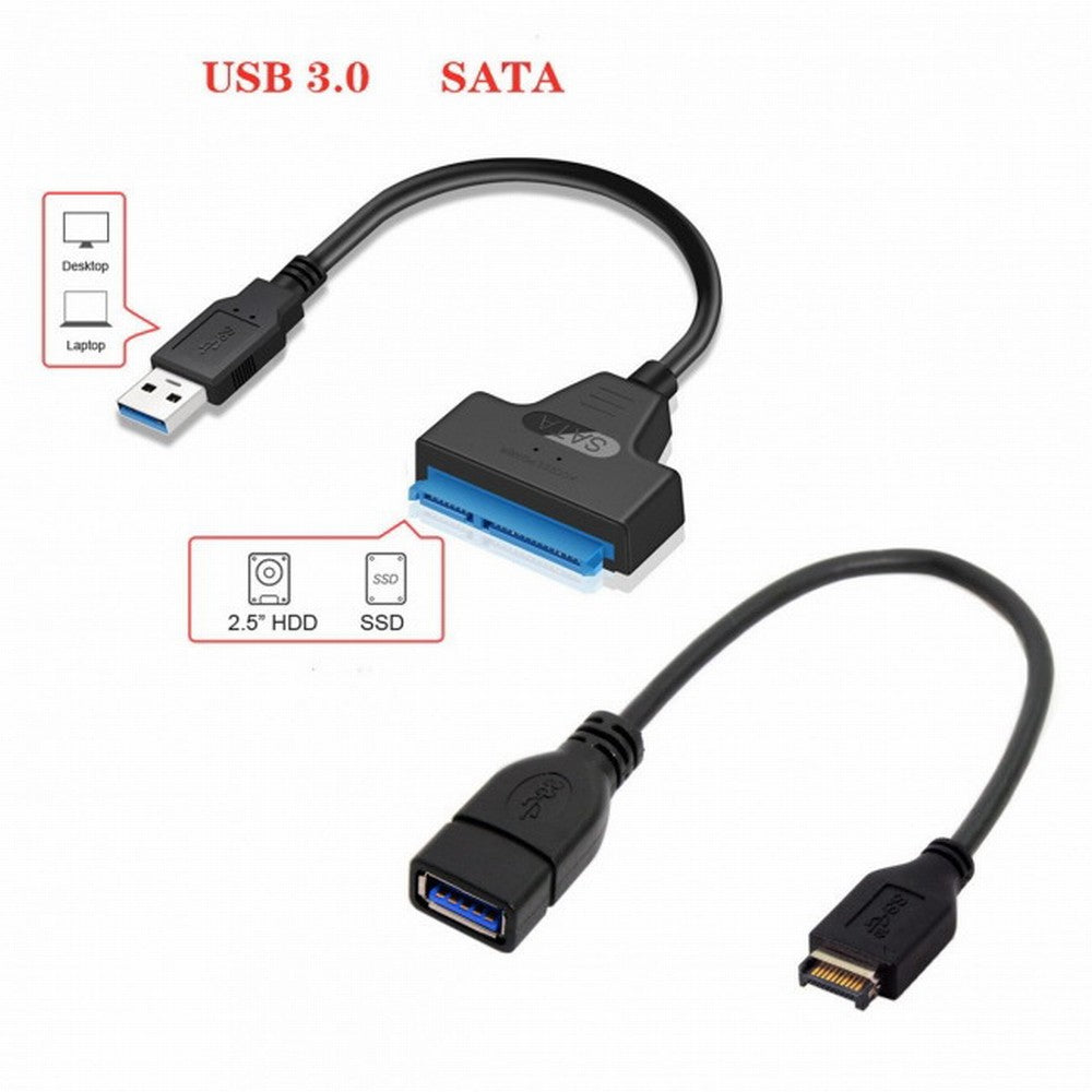 Type-E USB 3.1 Front Panel Header USB3.0 to 2.5 Inch SATA 22Pin Disk Motherboard Cable U3-077-BK+UC-131