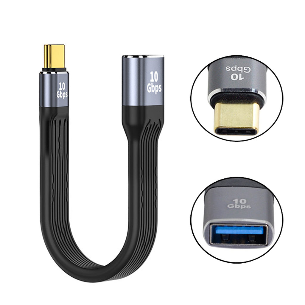 USB 3.1 Type C Male Host to USB3.0 Type A Female OTG Flat Slim FPC Data Cable 13cm for Laptop Phone UC-063-0.13M