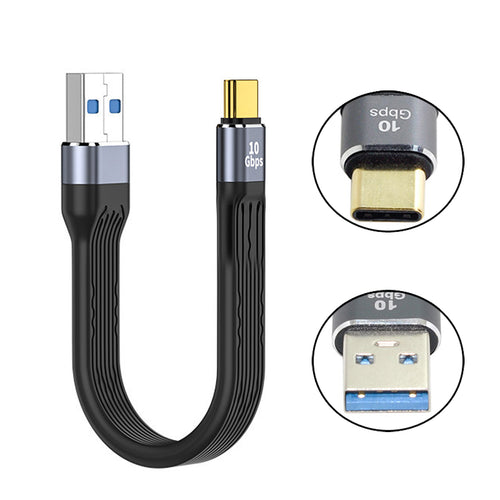 10Gbps USB 3.1 Type C Male to USB3.0 Type A Male Flat Slim FPC Data Cable 13cm for Laptop Phone UC-036-0.13M