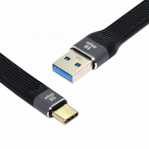10Gbps USB 3.1 Type C Male to USB3.0 Type A Male Flat Slim FPC Data Cable 13cm for Laptop Phone UC-036-0.13M