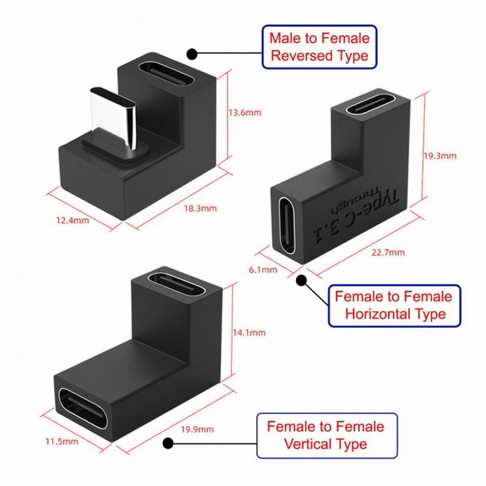 3pcs/lot USB 3.1 Type C Male Female to USB-C Female Power Data 10Gbps Adapter for NS Switch Phone UC-077