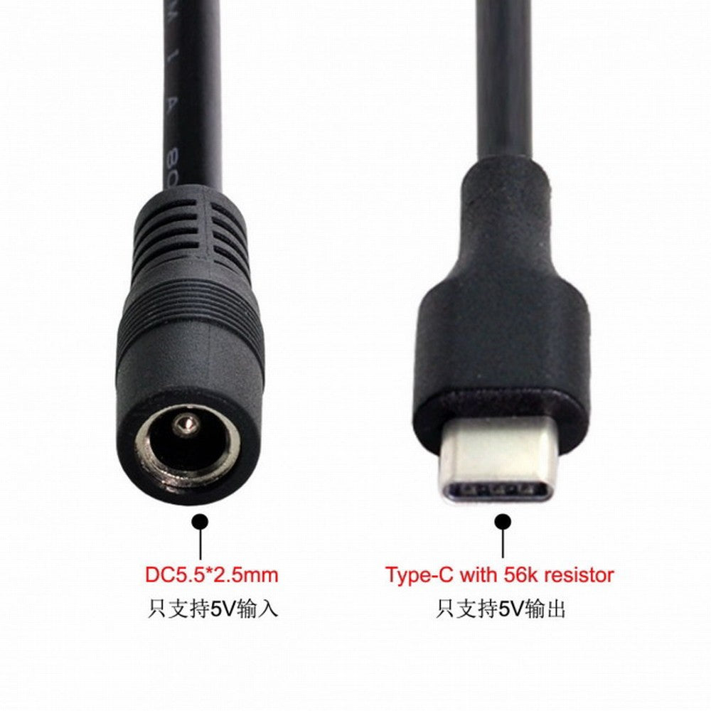 USB 3.1 Type C USB-C to DC 5V 5.5*2.5mm Power Jack Extension Charge Cable for Cell Phone Tablet UC-093