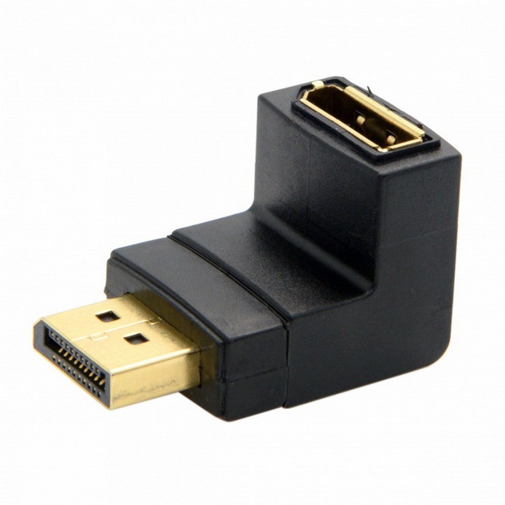 Down Angled 90 Degree DisplayPort Male to Female Extension Adapter DP-016-DN