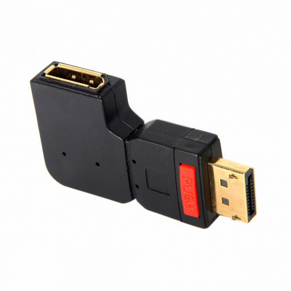 Left Angled 90 Degree DisplayPort Male to Female Extension Adapter Standard DP 4K DP-016-LE