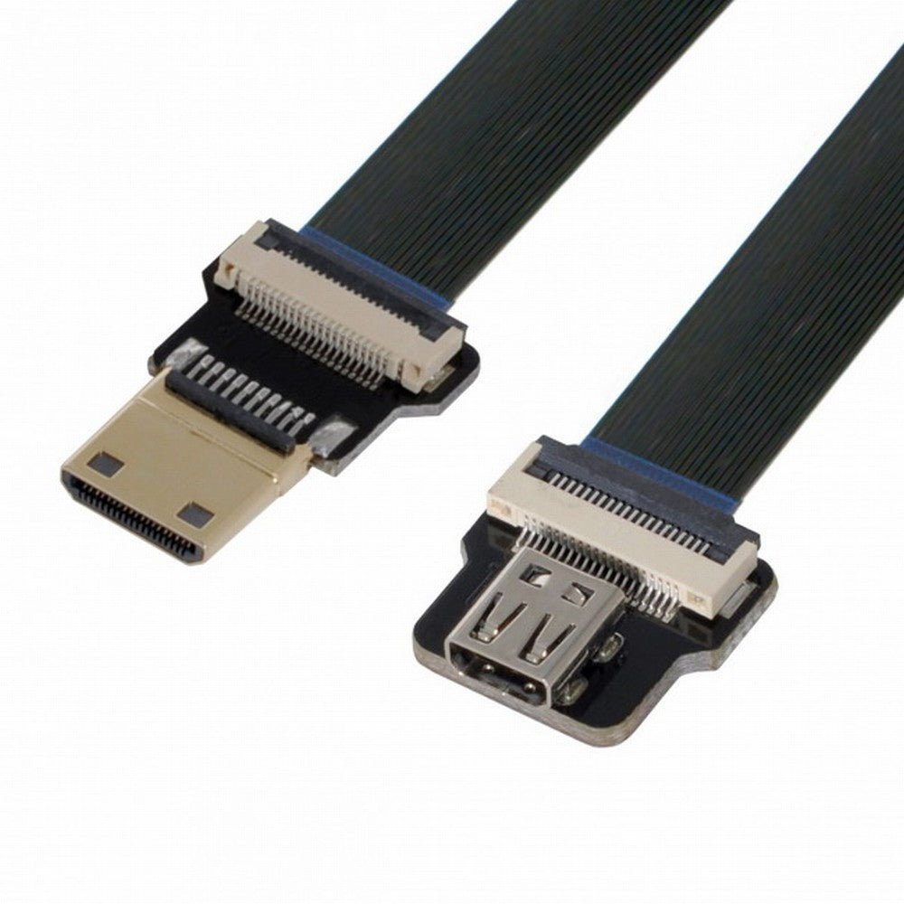 CYFPV Mini HDMI Male to Micro HDMI Female Extension FPC Flat Cable 1080P for FPV HDTV Multicopter Aerial Photography CC-HD-193-BK