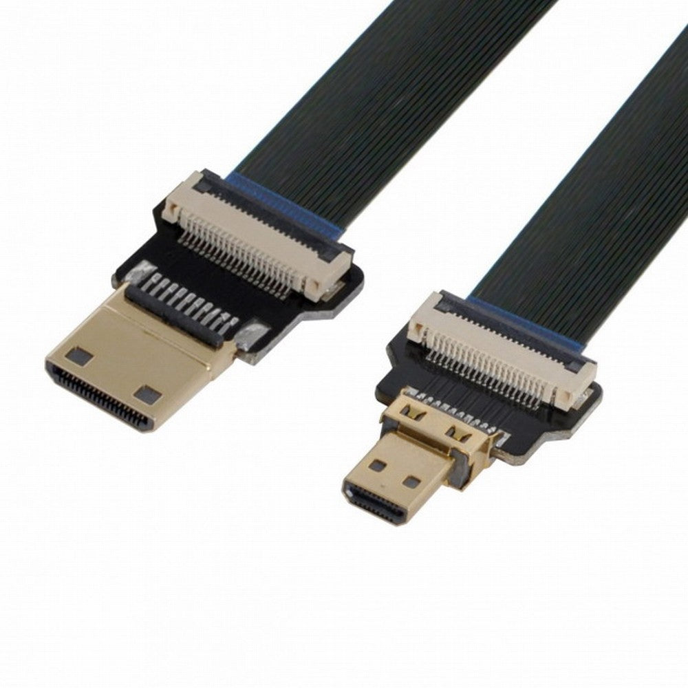 CYFPV Mini HDMI Male to Micro HDMI Male Extension FPC Flat Cable 1080P for FPV HDTV Multicopter Aerial Photography CC-HD-199-BK