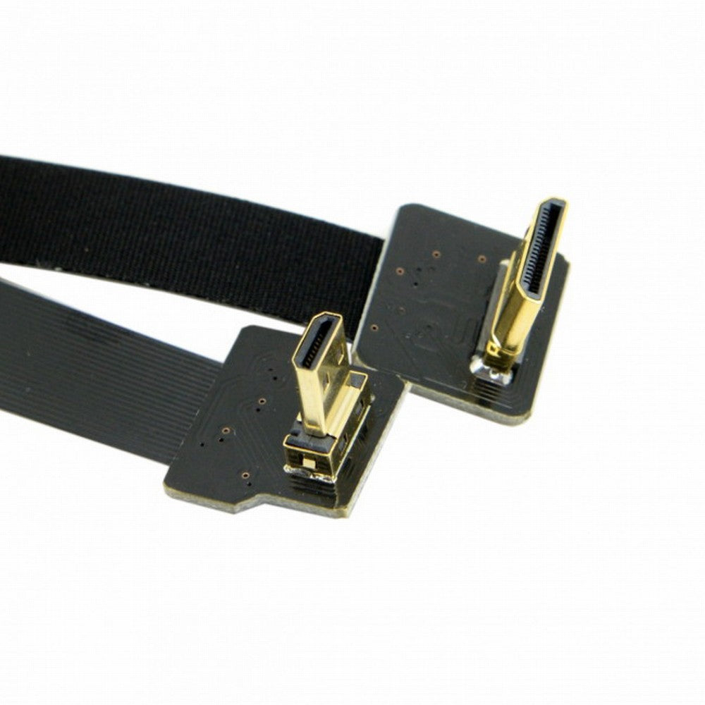 CYFPV 90 Degree Down Angled FPV Micro HDMI Male to Mini HDMI FPC Flat Cable 50cm for FPV HDTV Multicopter Aerial Photography CC-HD-199-DN
