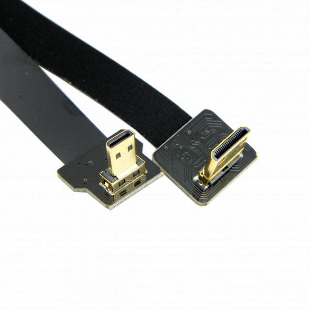 CYFPV 90 Degree Down Angled FPV Micro HDMI Male to Mini HDMI FPC Flat Cable 50cm for FPV HDTV Multicopter Aerial Photography CC-HD-199-DN