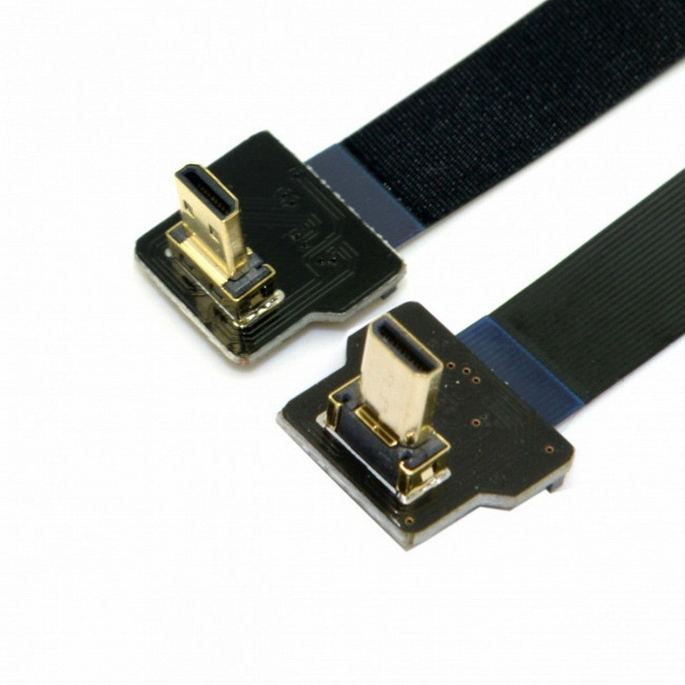 CYFPV 90 Degree Down Angled FPV Micro HDMI Male to Up Angled Micro HDMI FPC Flat Cable for FPV HDTV Multicopter Aerial Photography CC-HD-205-BK