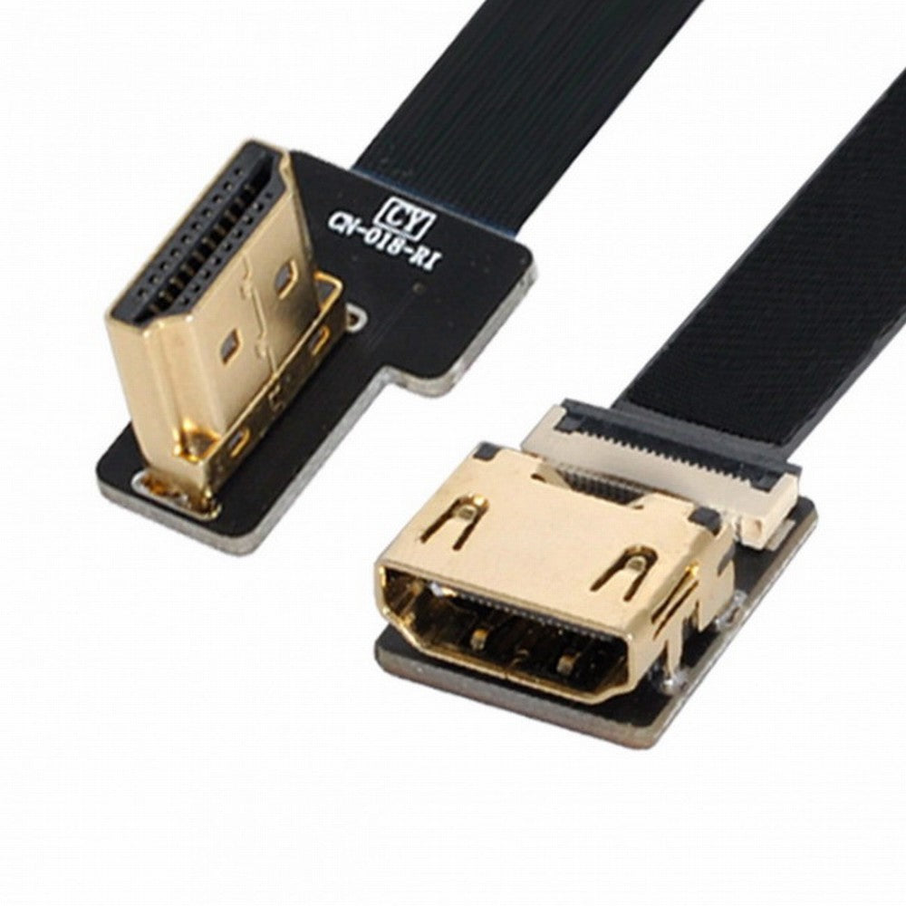 CYFPV Left Angled 90 Degree HDMI Male to Female FPC Flat Cable for HDTV Multicopter Aerial Photography CC-HD-216-LE