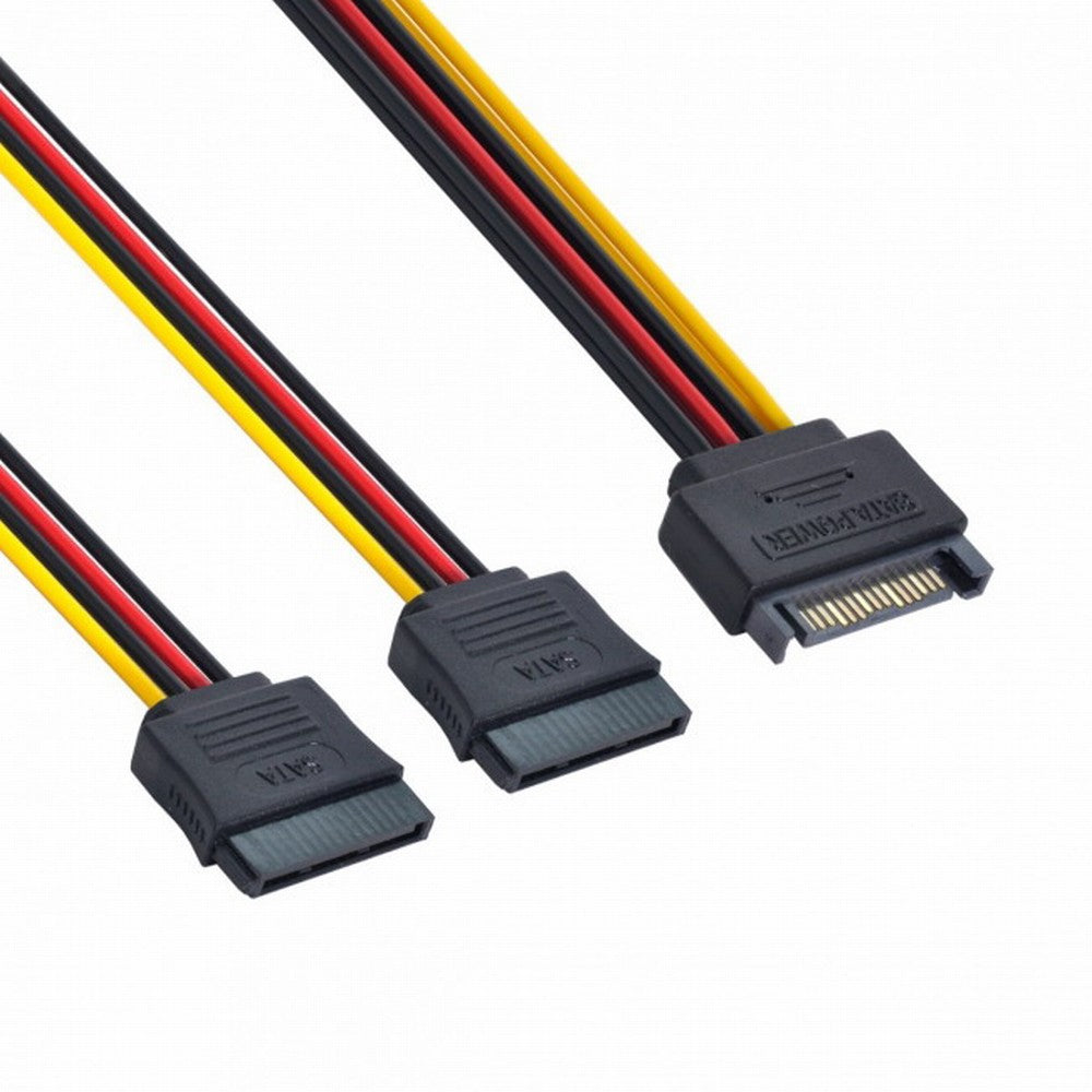 SATA II Hard Disk Power Male to 2 Female Splitter Y 1 to 2 Extension Cable SA-052