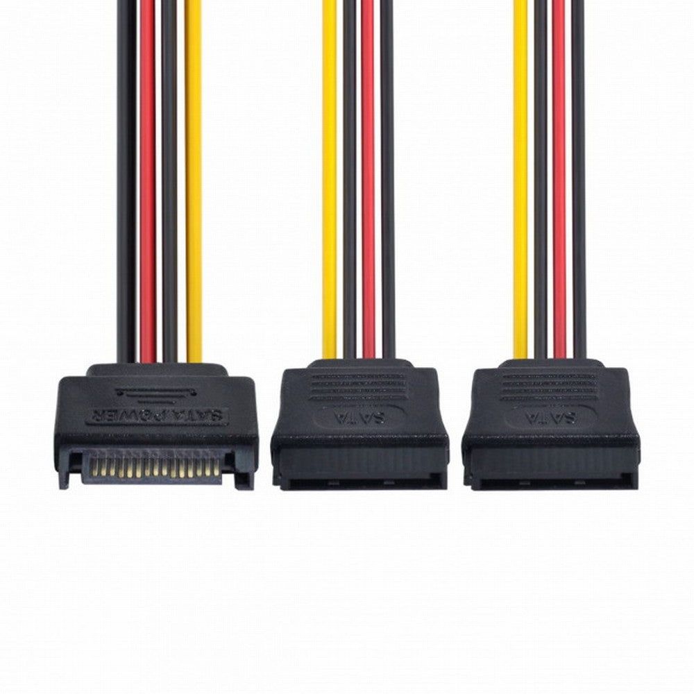 SATA II Hard Disk Power Male to 2 Female Splitter Y 1 to 2 Extension Cable SA-052