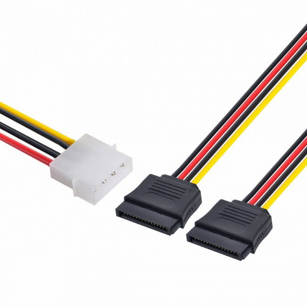 IDE to Dual SATA II 15pin Y Splitter 10cm Hard Disk Power Supply Extension Cable SA-056