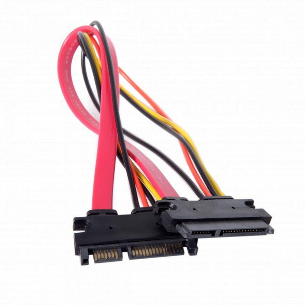 SATA III 3.0 7+15 22 Pin SATA Male to Female Data Power Extension Cable 30cm Red Color SA-065-BK