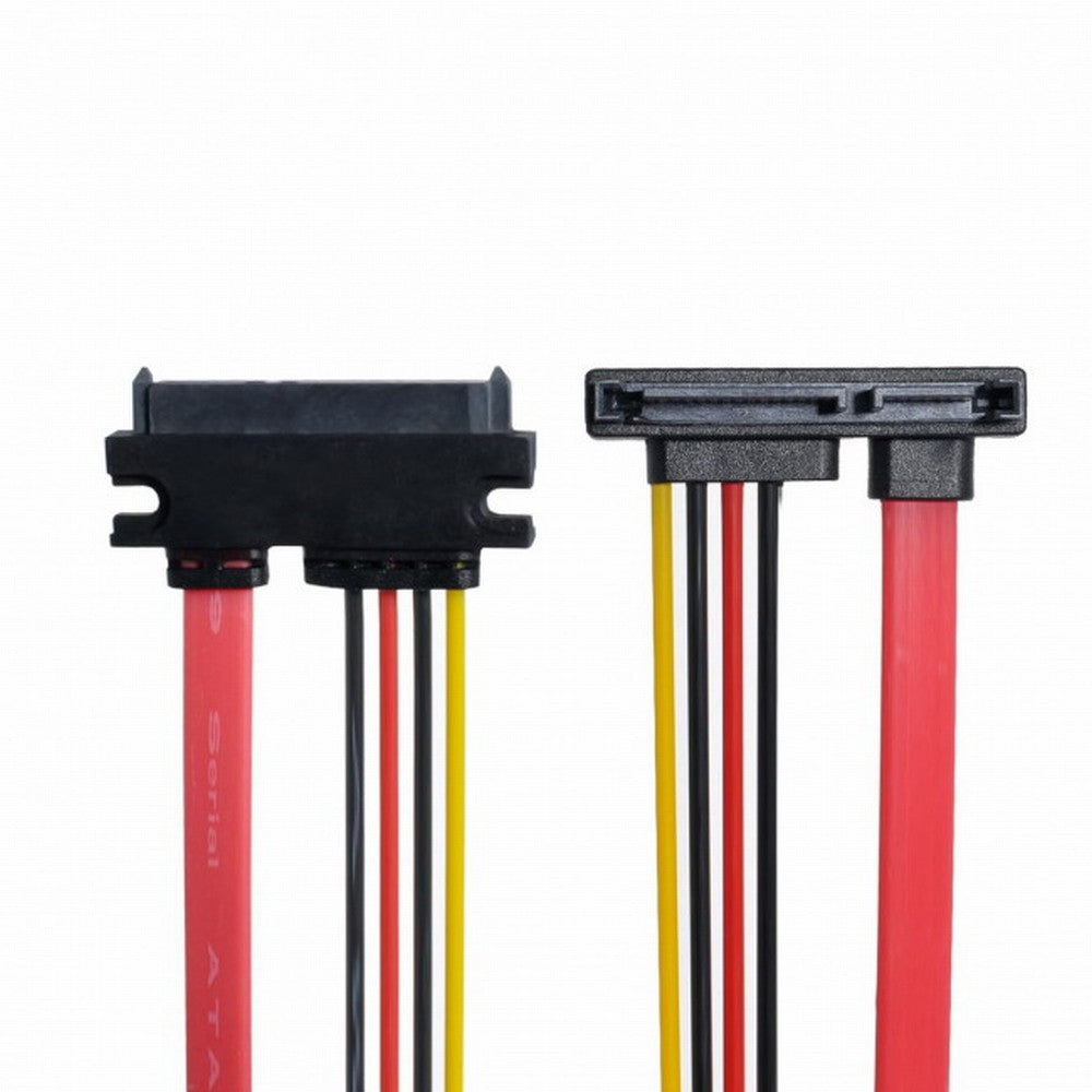 Down Angled SATA III 3.0 7+15 22 Pin SATA Male to Female Data Power Extension Cable 30cm SA-065-DN