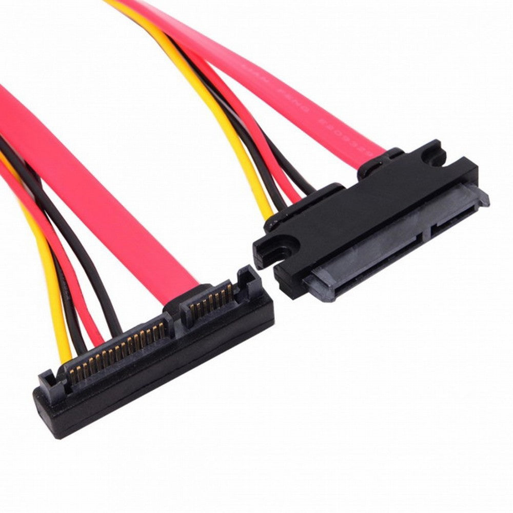 Up Angled SATA III 3.0 7+15 22 Pin SATA Male to Female Data Power Extension Cable 30cm SA-065-UP