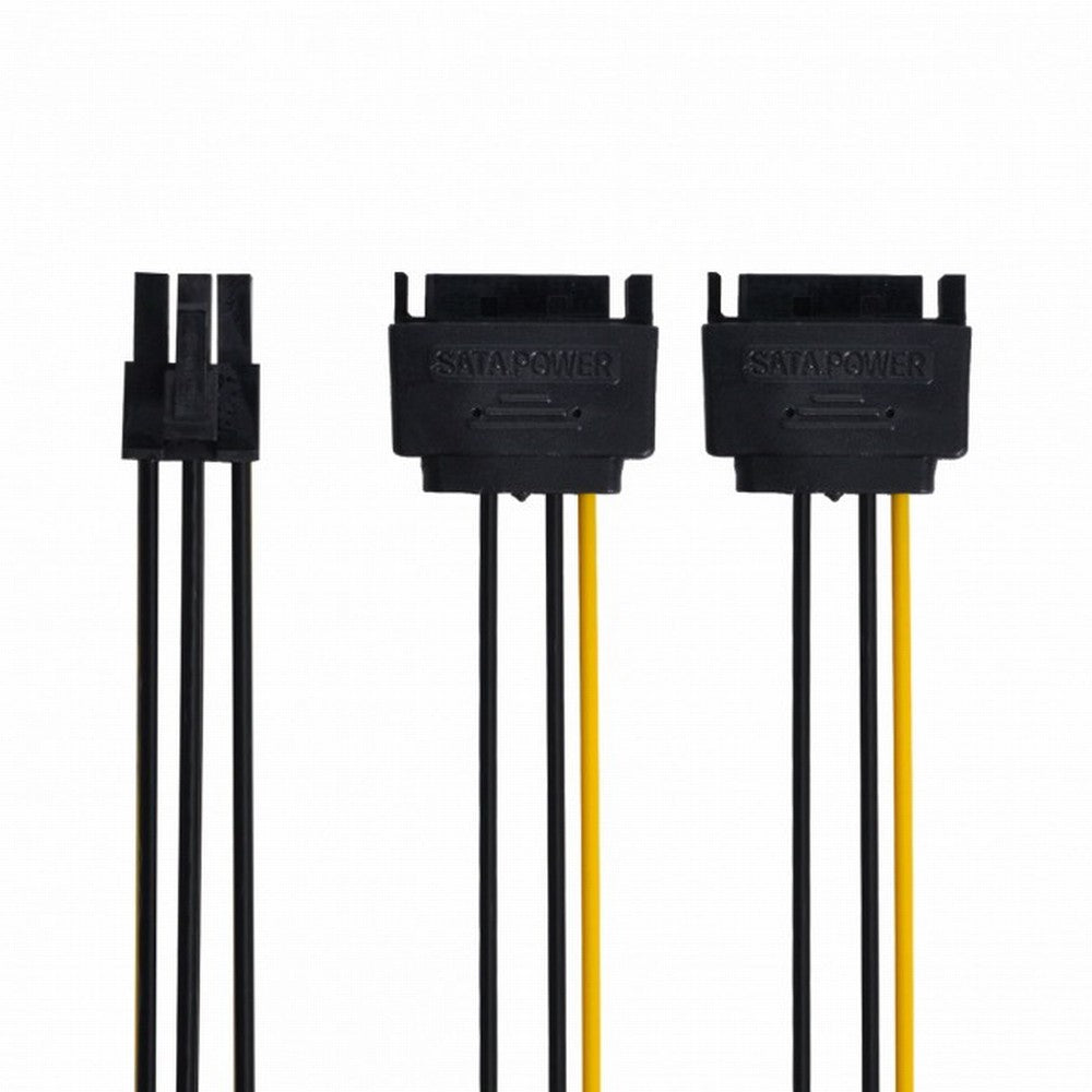 Dual two SATA 15 Pin Male M to PCI-e Express Card 6 Pin Female Graphics Video Card Power Cable 15cm SA-117