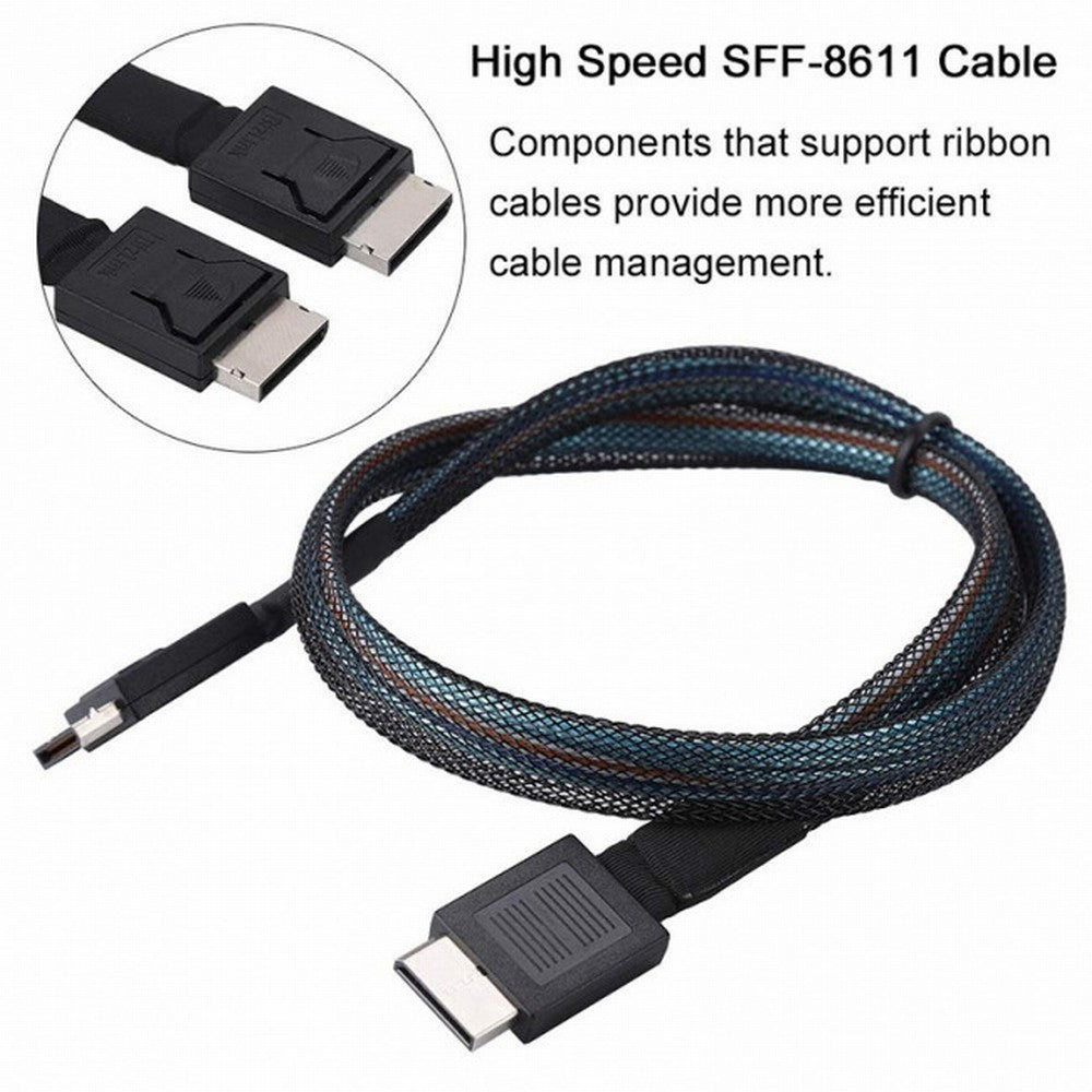 OCuLink PCIe PCI-Express SFF-8611 4i to OCuLink SFF-8611 SSD Data Active Cable 50cm SF-014-BK