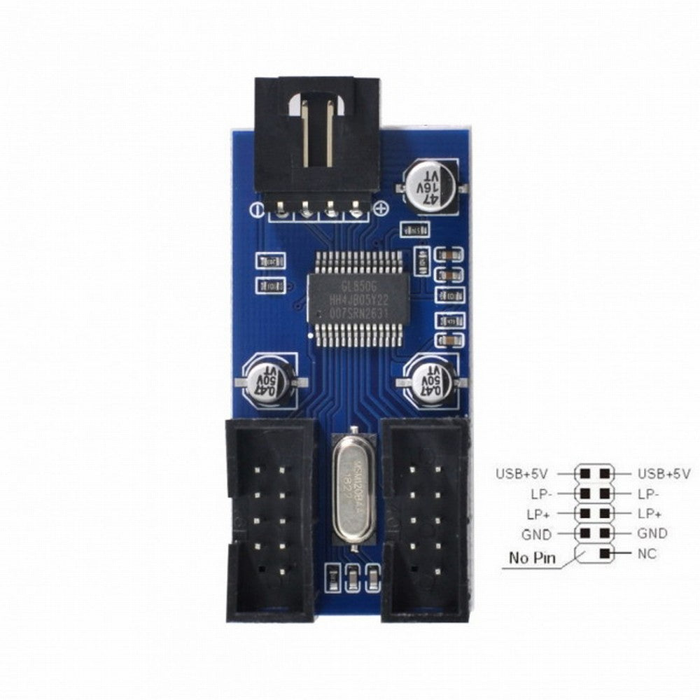 9pin USB 2.0 Header 1 to 2 / 4 Female Extension Cable HUB Connector Adapter Port Multilier U2-004
