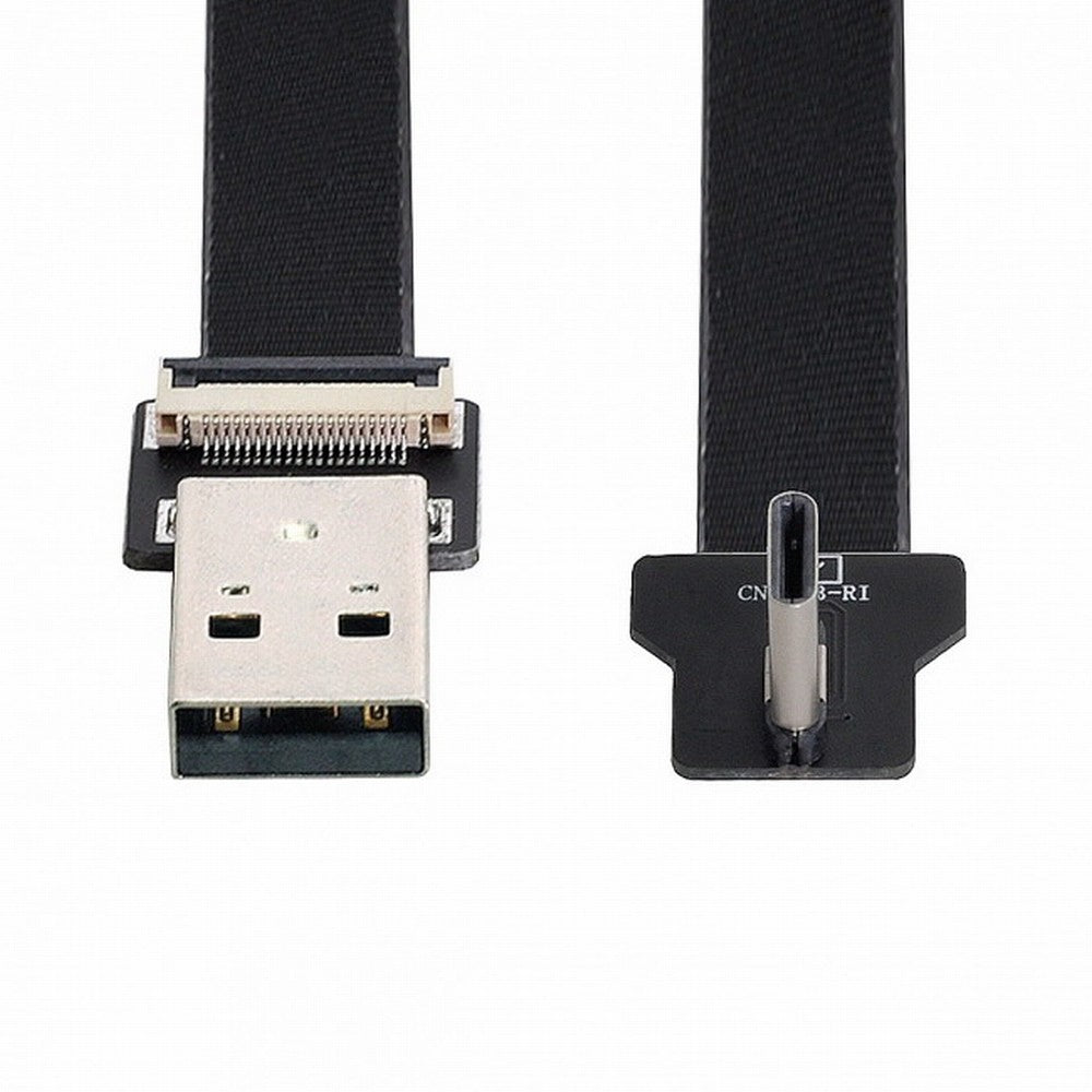 Right Angled USB 2.0 Type-A Male to USB-C Type-C Male Data Flat Slim FPC Cable for FPV Disk Phone CC-U2-039-RI