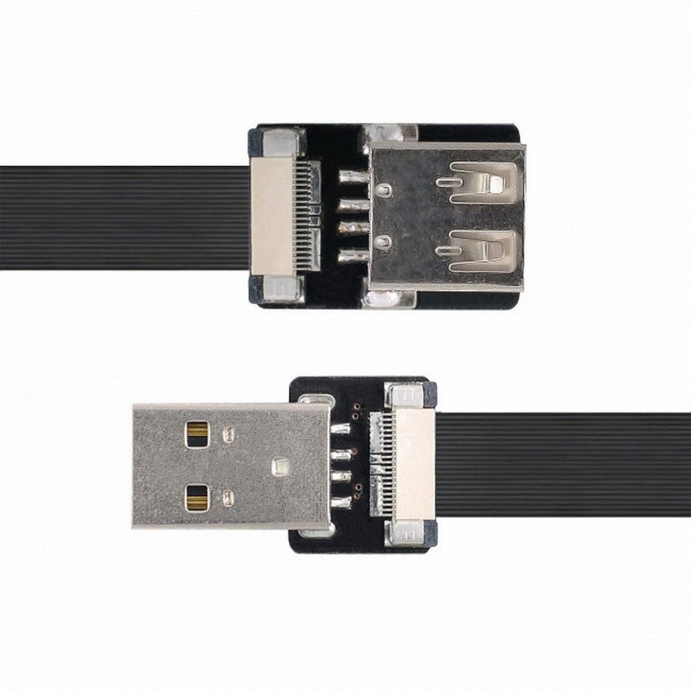 USB 2.0 Type-A Male to Female Extension Data Flat Slim FPC Cable for FPV Disk Scanner Printer CC-U2-044-BK