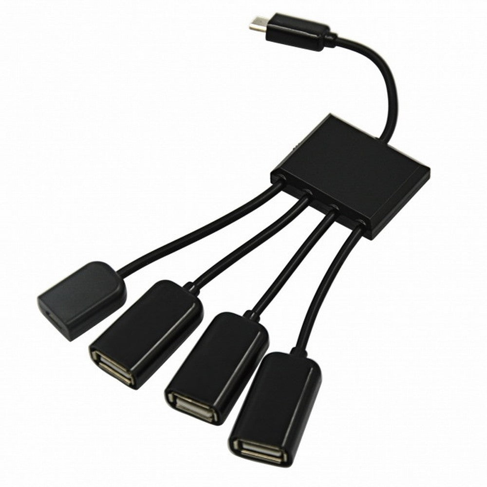 Micro USB Host OTG 3 Port Hub Adapter Cable with Power for Galaxy S5 i9600 Note3 N9000 Cell Phone Tablet U2-030
