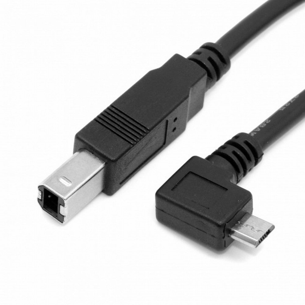 30cm Right Angled 90 Degree Micro USB OTG to Standard B Type Printer Scanner Hard Disk Cable U2-103-RI