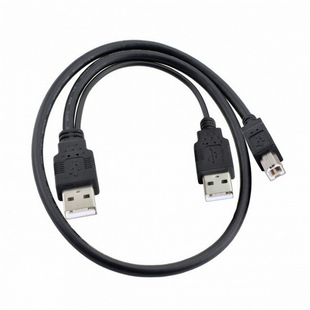 Dual USB 2.0 Male to Standard B Male Y Cable 80cm for Printer Scanner External Hard Disk Drive U2-073
