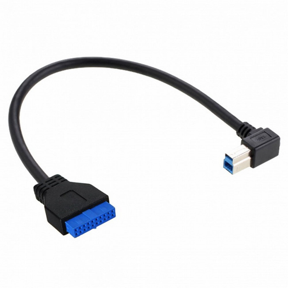 90 Degree Left angled USB 3.0 B Type Male to 3.0 Motherboard 19pin Header Cable 50cm U3-060