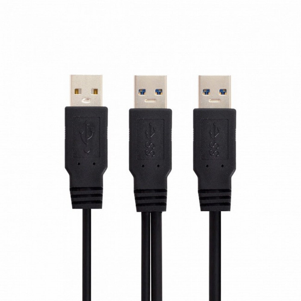 super speed USB 3.0 power Y cable two A Male to USB Male for external Hard Disk U3-072