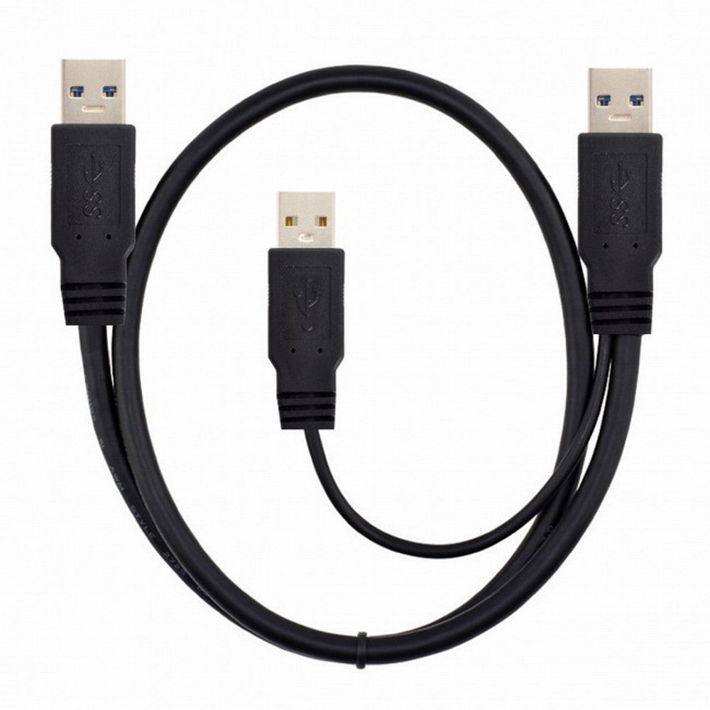 super speed USB 3.0 power Y cable two A Male to USB Male for external Hard Disk U3-072