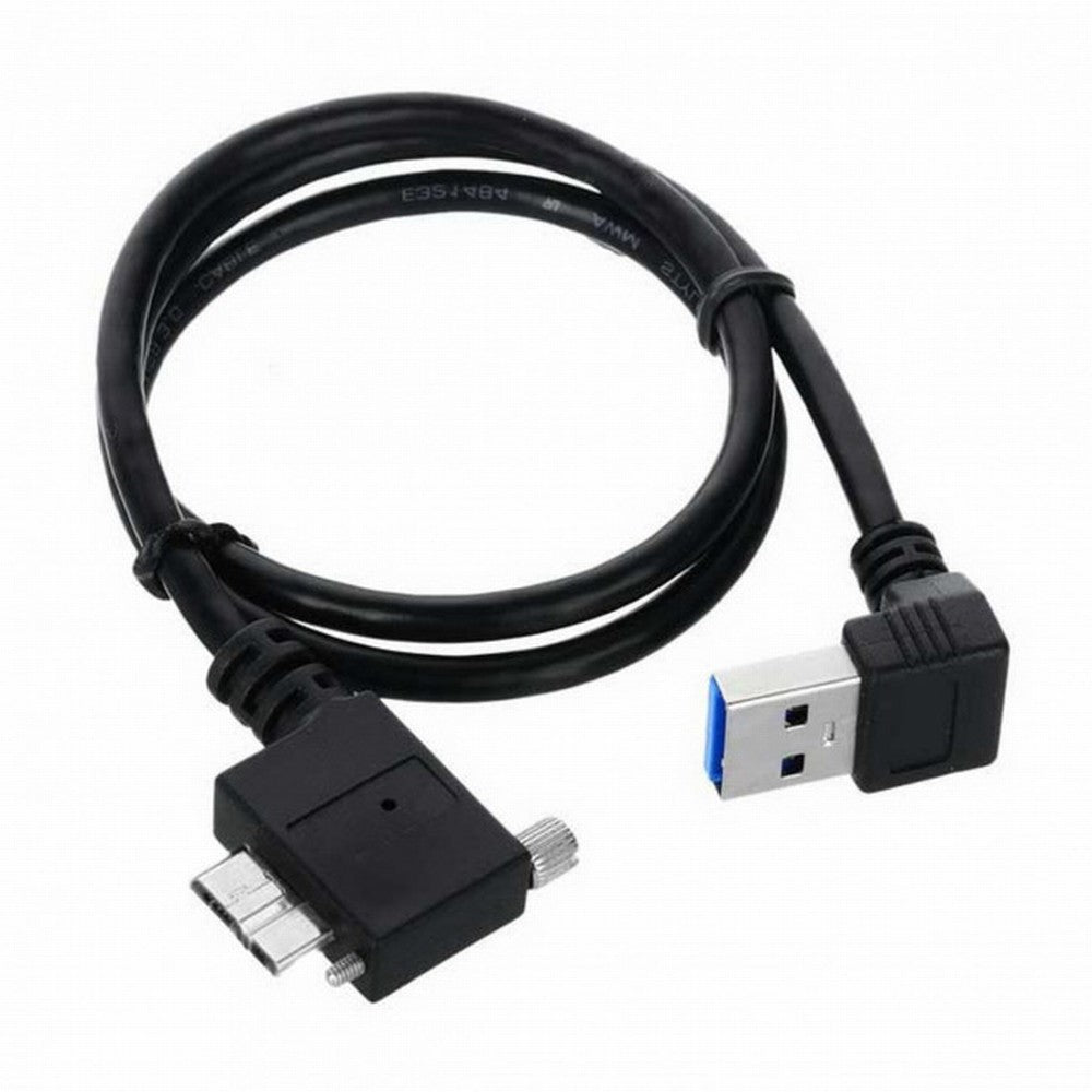 Down Direction Right Angled 90 Degree USB 3.0 A plug to Micro B Plug Left Angled locking screws Panel Cable 40cm U3-078-LE