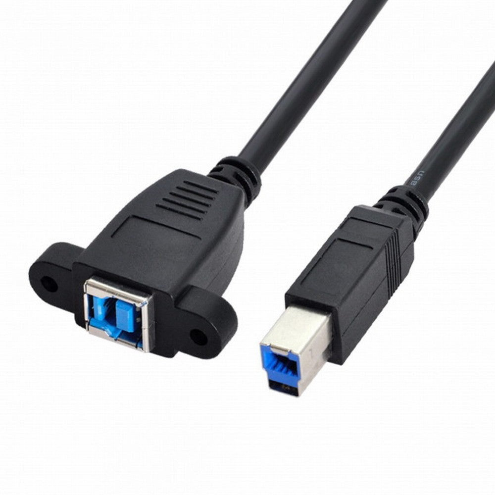 Super Speed USB 3.0 Back Panel Mount B Female To Male B Type Extension Cable 0.5m U3-092-BK