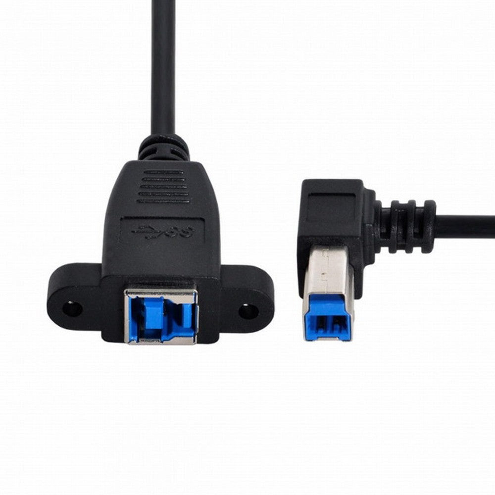 USB 3.0 Back Panel Mount B Type Female To Right Angled 90 Degree B Type Male Extension cable 0.5m U3-092-RI