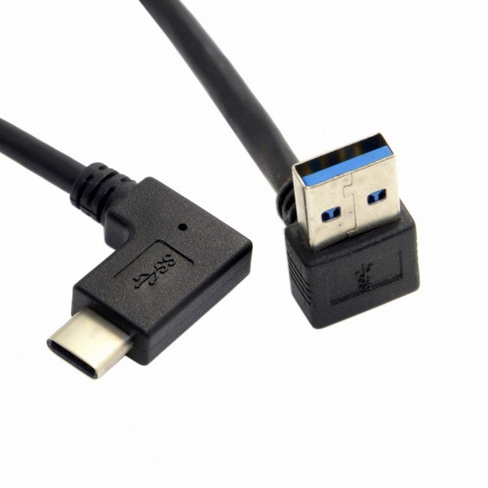 Reversible USB 3.1 USB-C Angled to 90 Degree Up Angled A Male Data Cable for Laptop Tablet Phone UC-089-UP