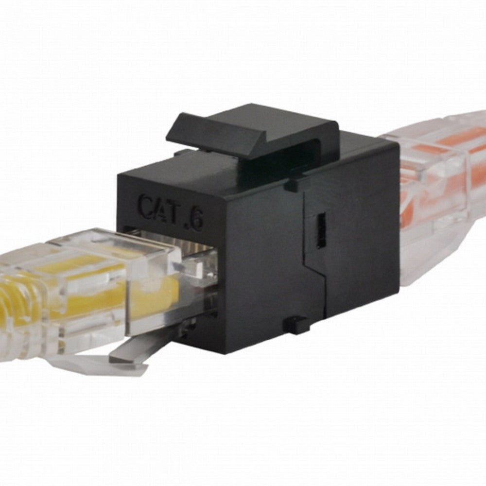 UTP CAT6 Keystone Coupler RJ45 Female to Female UTP CAT6 Keystone inline Coupler Black UT-007-CAT6