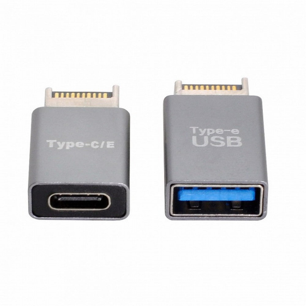 2pcs USB 3.1 Front Panel Header Male Type-E to Type-A Type-C USB-C Motherboard Extension Data Adapter UC-010-AF+UC-010-CF