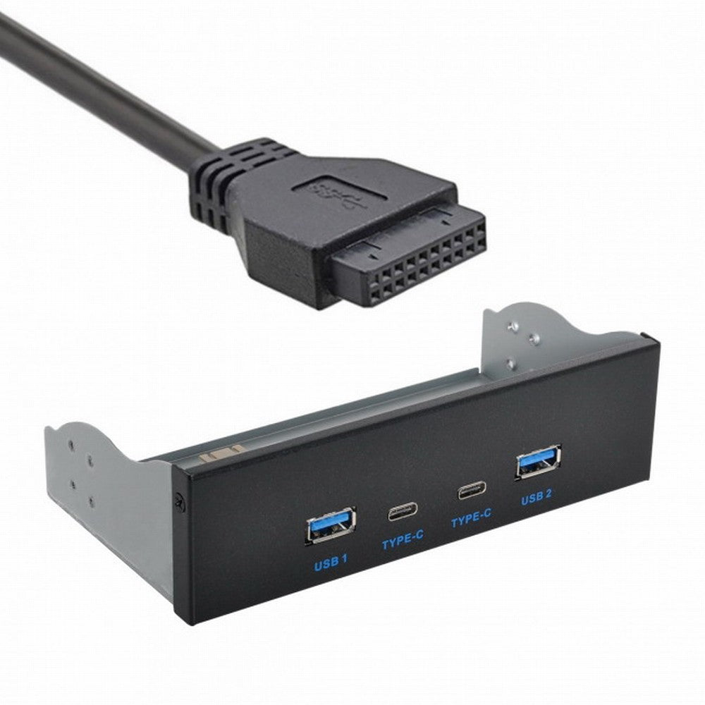 USB-C USB 3.0 HUB 4 Ports Front Panel to Motherboard 20Pin Connector Cable for 5.25" CD-ROM Bay U3-081