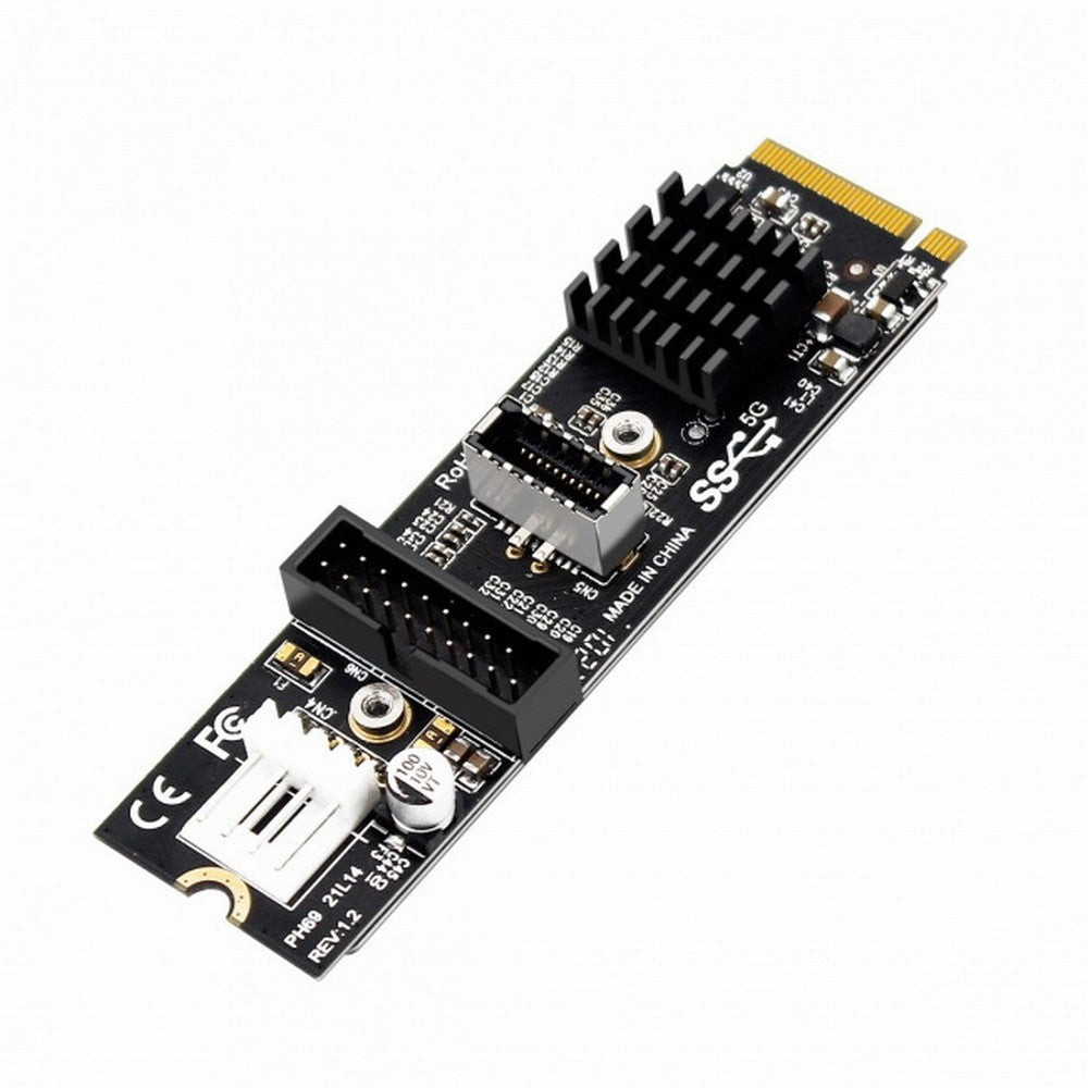 5Gbps Type-E USB 3.1 Front Panel Socket USB 2.0 to NVME NGFF M-Key Express Card Adapter for Motherboard EP-018