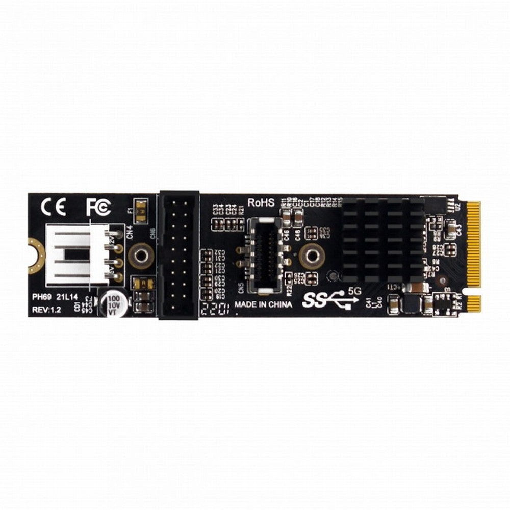 5Gbps Type-E USB 3.1 Front Panel Socket USB 2.0 to NVME NGFF M-Key Express Card Adapter for Motherboard EP-018