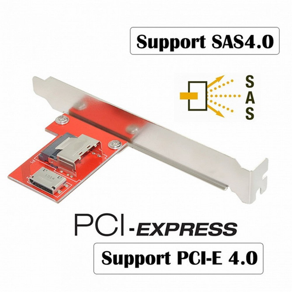 PCI-Express 4.0 Mini SAS SFF-8087 to Oculink SFF-8611 SFF-8612 PCBA Female Adapter With Bracket SF-041