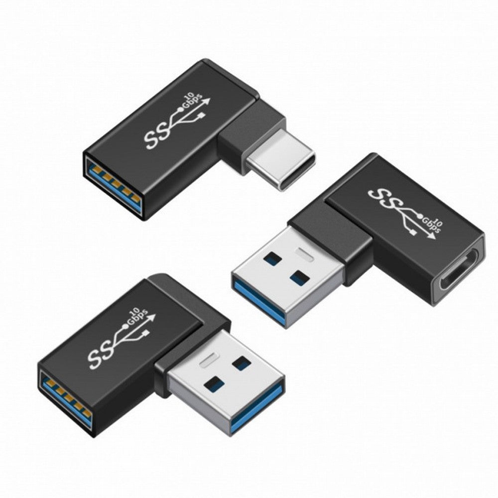 3pcs/lot Angled 90 Degree USB 3.1 Type C Male Female to USB3.0 Type A Female OTG Data 10Gbps Adapter UC-081