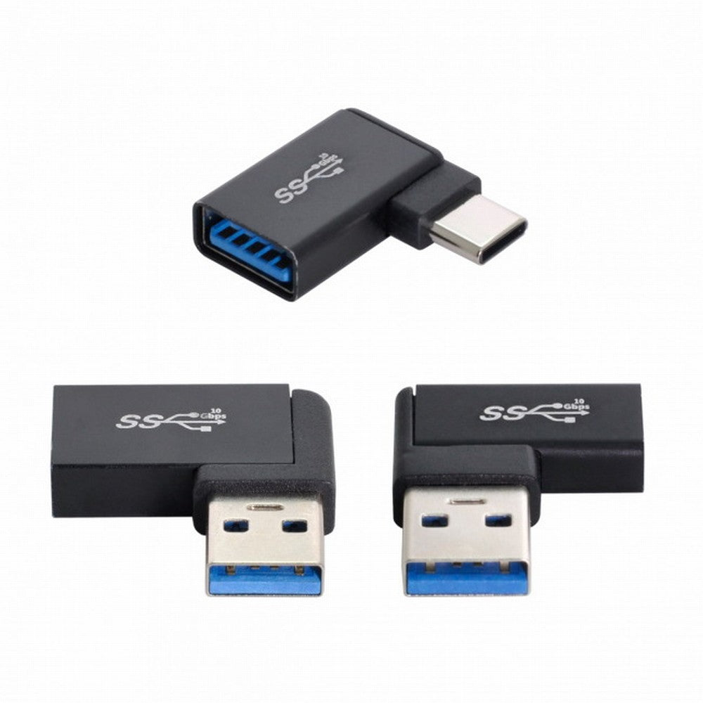 3pcs/lot Angled 90 Degree USB 3.1 Type C Male Female to USB3.0 Type A Female OTG Data 10Gbps Adapter UC-081