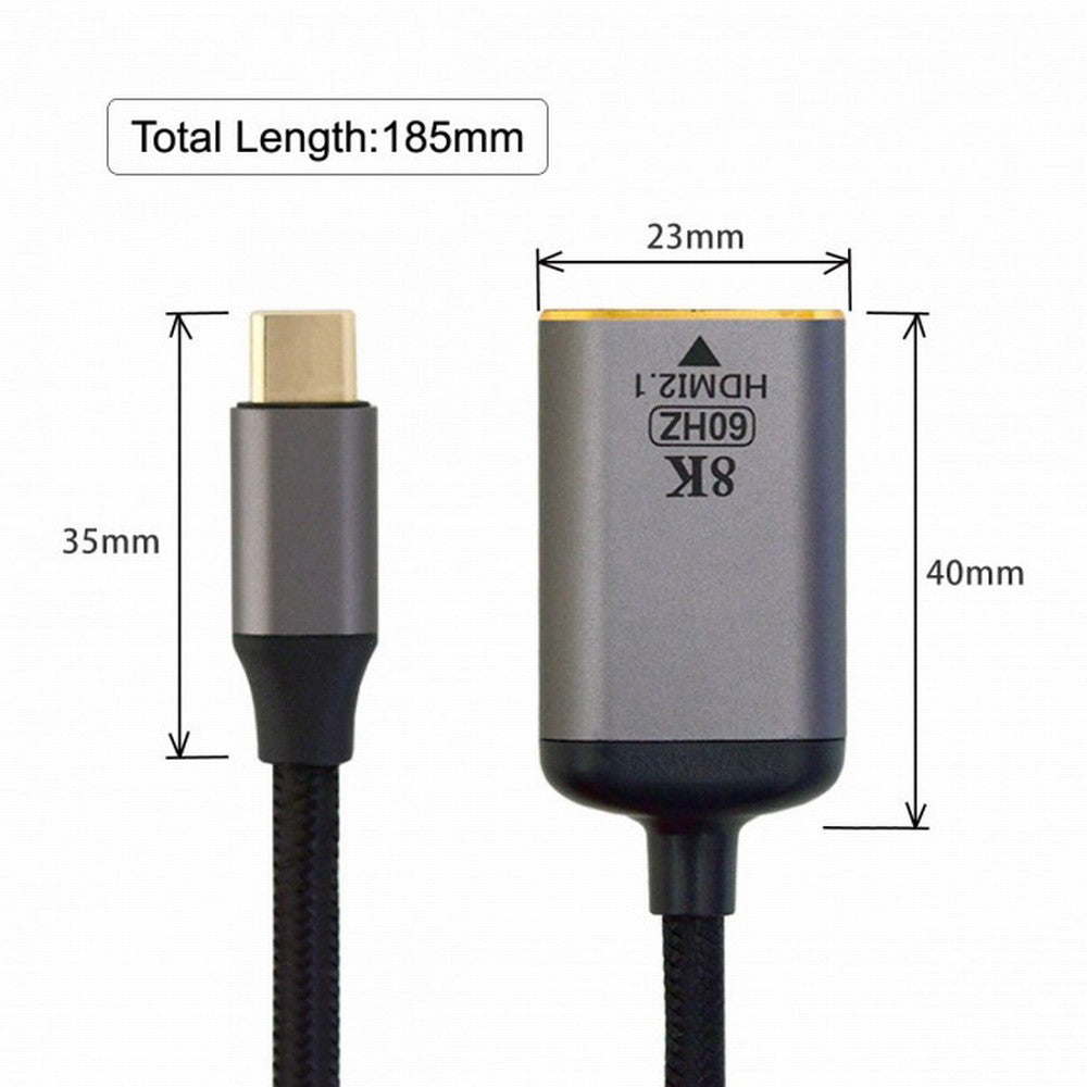 USB4 USB-C Type-C Source to Female HDMI 2.1 Cable Display 8K 60HZ UHD 4K HDMI Male Monitor UC-006-H8K