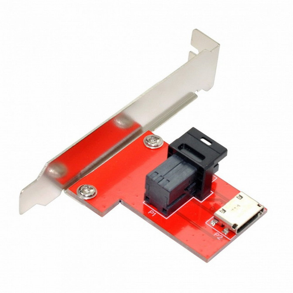 PCI-Express 4.0 Mini SAS HD SFF-8643 to Oculink SFF-8611 SFF-8612 PCBA Female Adapter With Bracket SF-042