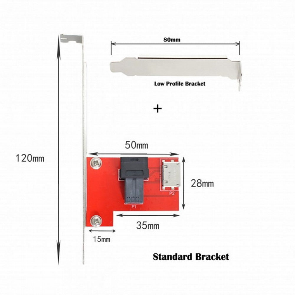 PCI-Express 4.0 Mini SAS HD SFF-8643 to Oculink SFF-8611 SFF-8612 PCBA Female Adapter With Bracket SF-042