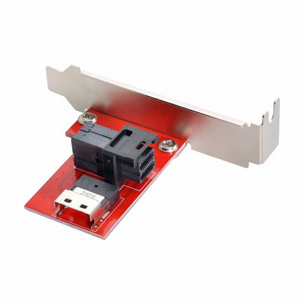 PCI-Express 4.0 Slimline SAS SFF-8654 to HD SFF-8643 PCBA Female Adapter With Bracket SF-044