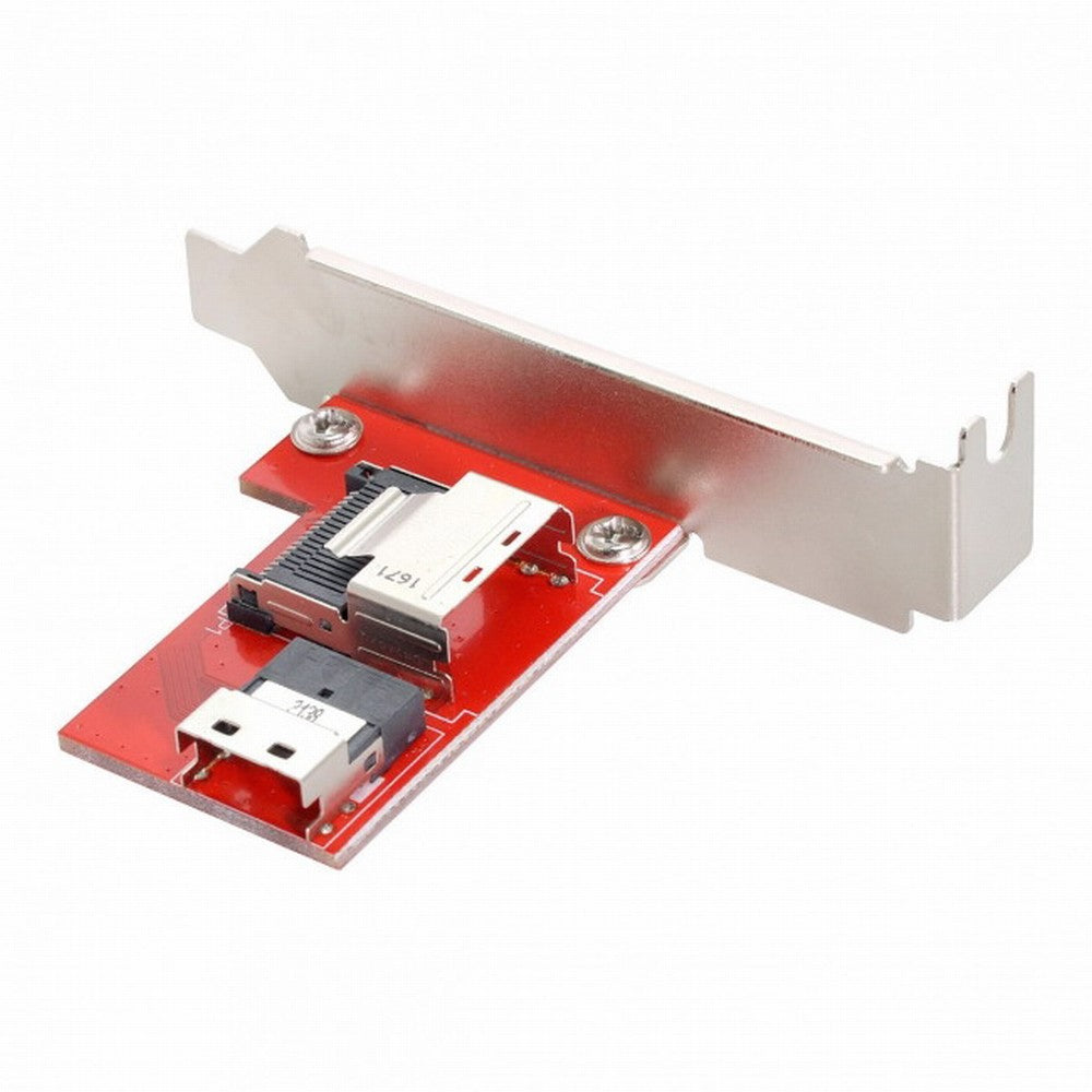 PCI-Express 4.0 Slimline SAS SFF-8654 to Mini SAS SFF-8087 PCBA Female Adapter With Bracket SF-045