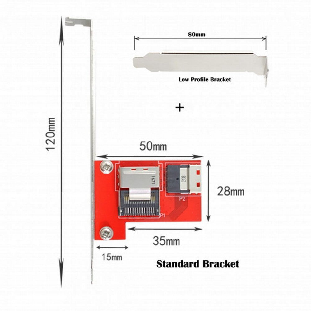 PCI-Express 4.0 Slimline SAS SFF-8654 to Mini SAS SFF-8087 PCBA Female Adapter With Bracket SF-045