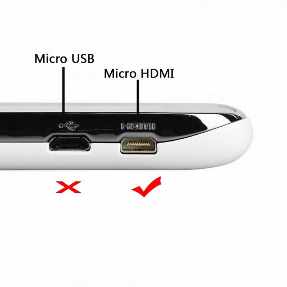 Left Angled 90 Degree Micro HDMI to HDMI Male HDTV Cable for Cell Phone Tablet Camera HD-066-LE